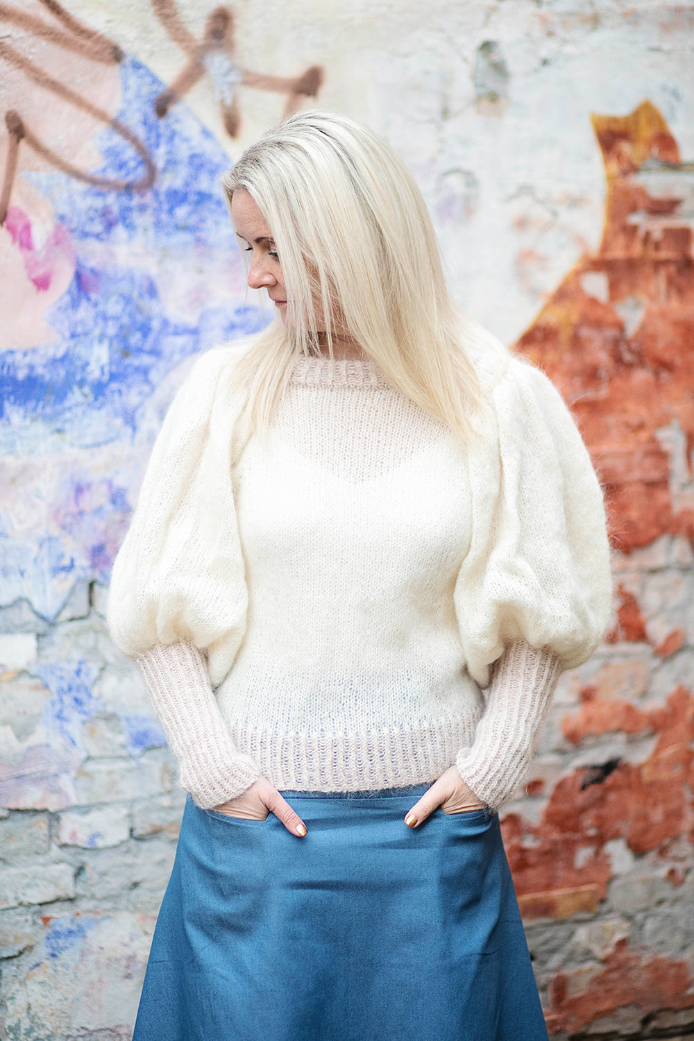 Anna sweater Puffed editon knitting kit