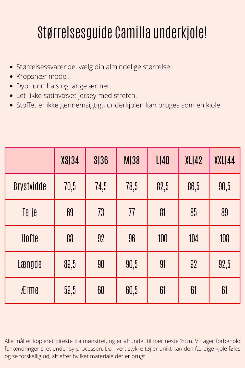Camilla underkjole gammelrosa