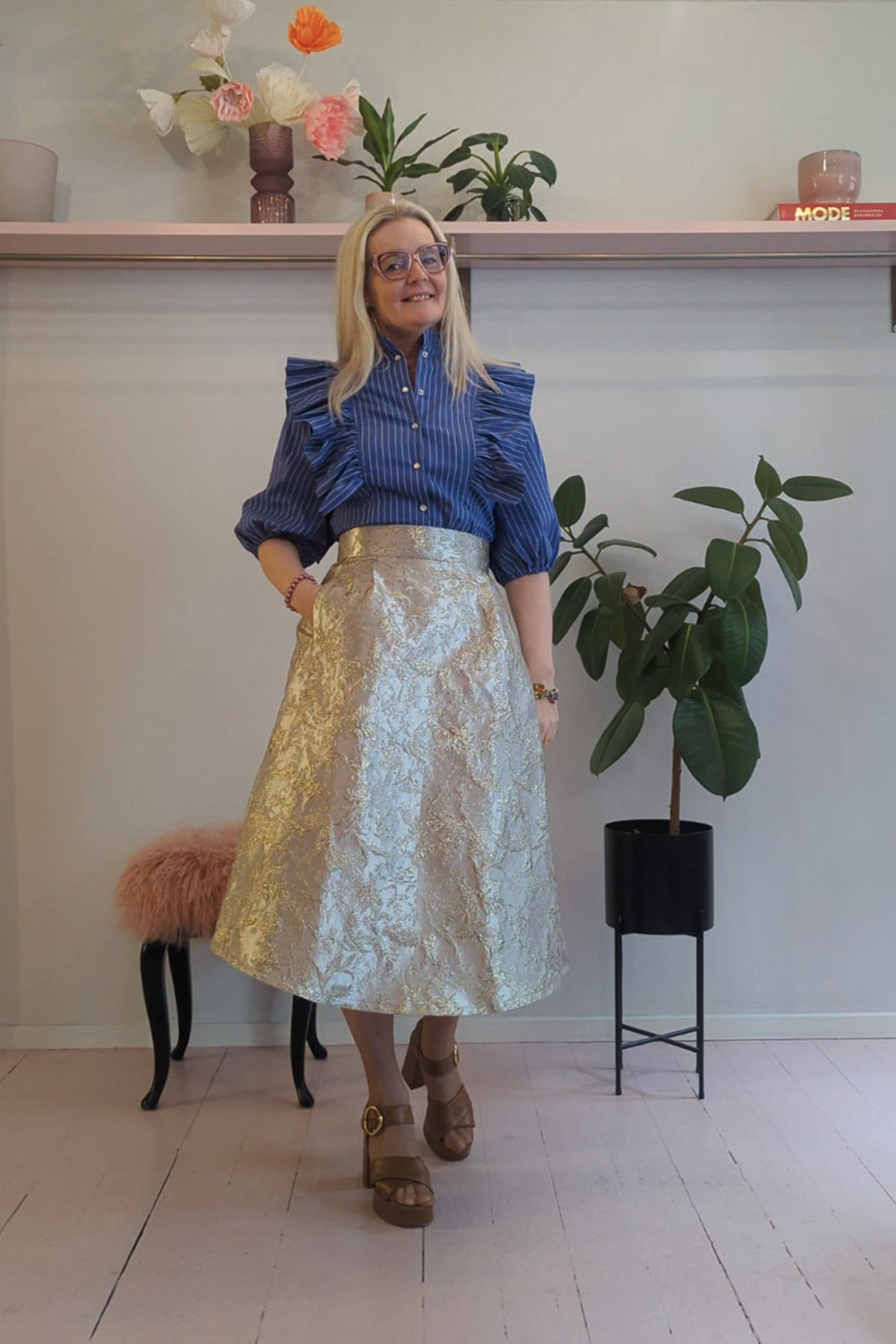 Emma skjorte cobalt stripe