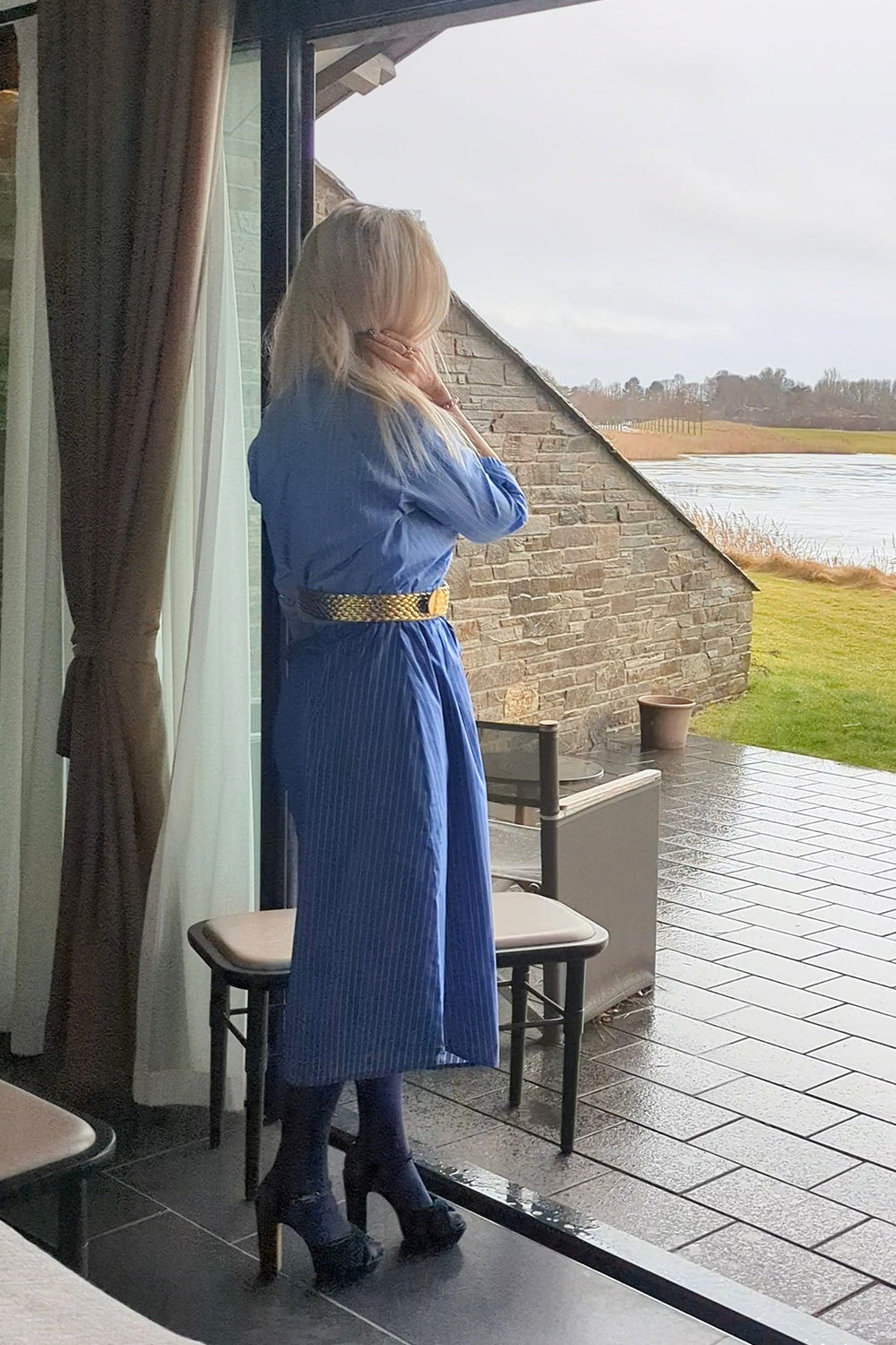 Frankie Fit kjole blue stripes