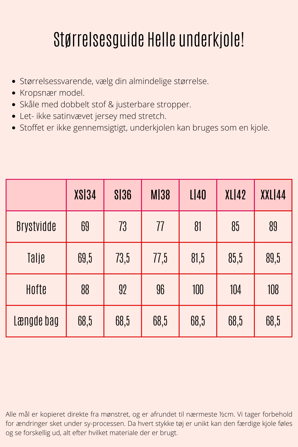 Helle underkjole baby pink