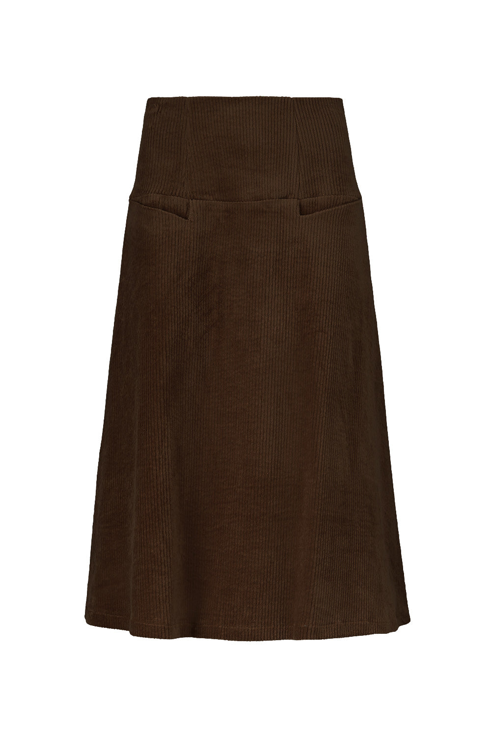 Brown corduroy skirt Shop dark brown Liva Max skirt online