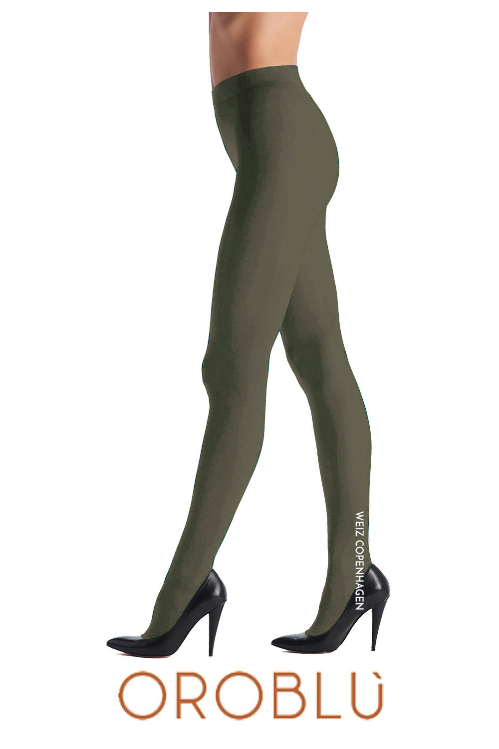 Ensfarvede strømpebukser Military 3