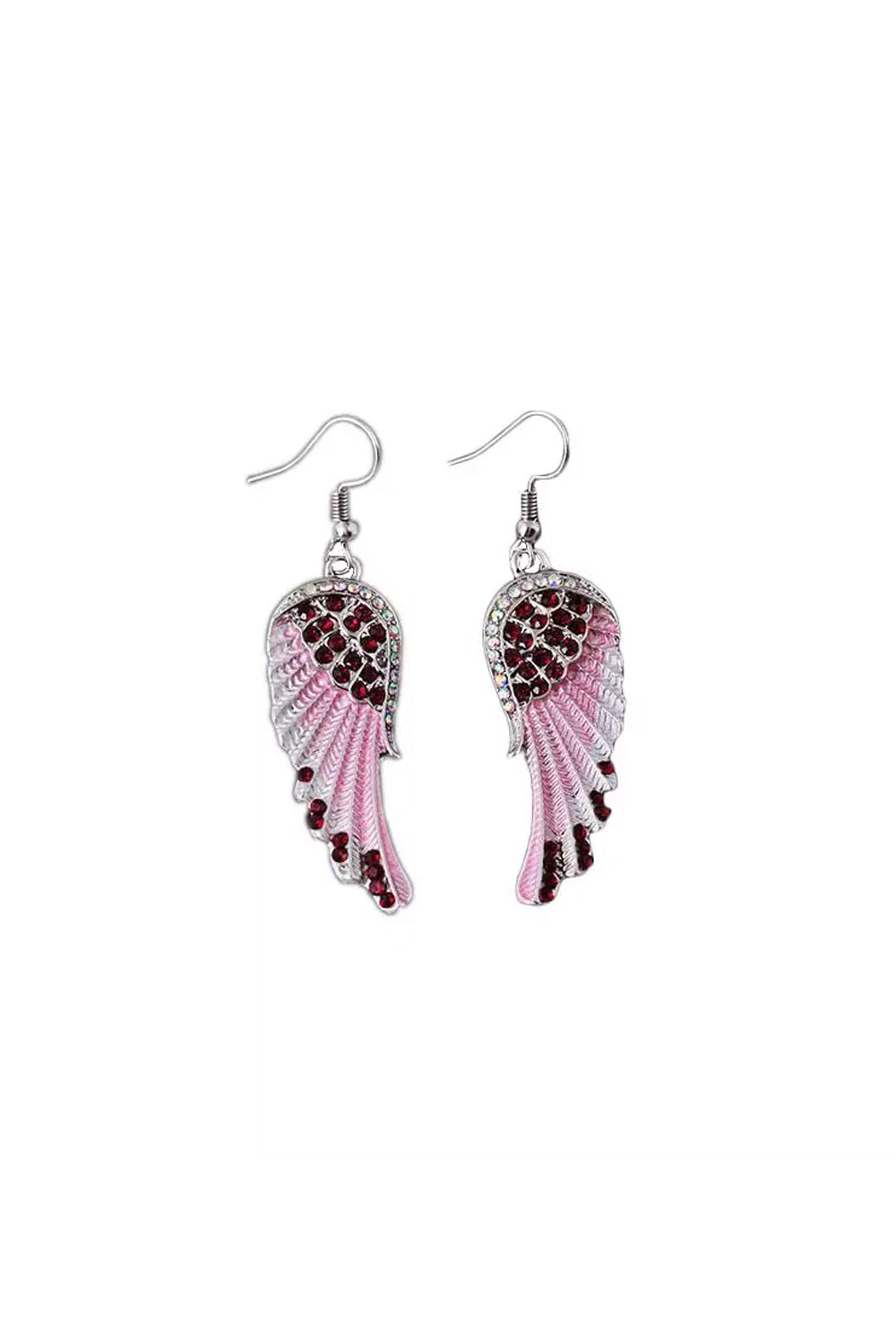 Stones Wing earrings pink