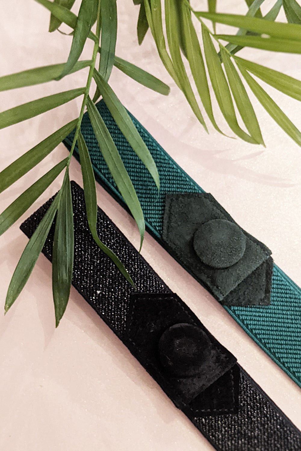 Waist slim stretch belt silver black