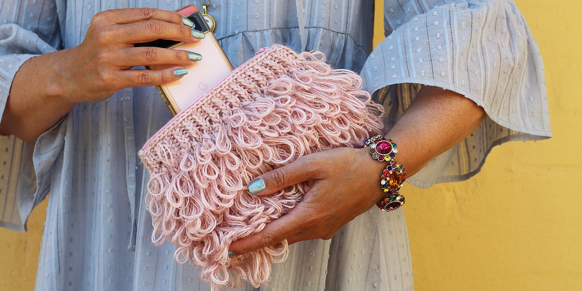 Sådan strikker du løkkerne på den fine Loopie purse