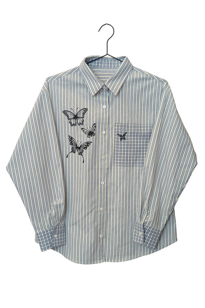 Customized stribet Butterfly skjorte