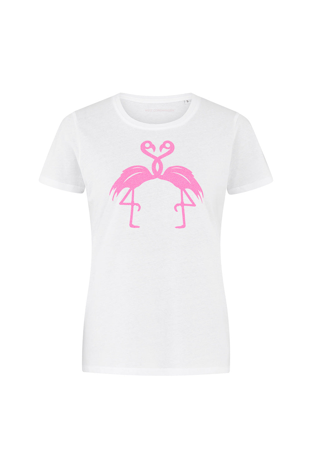 Flamingo T-shirt white &amp; pink