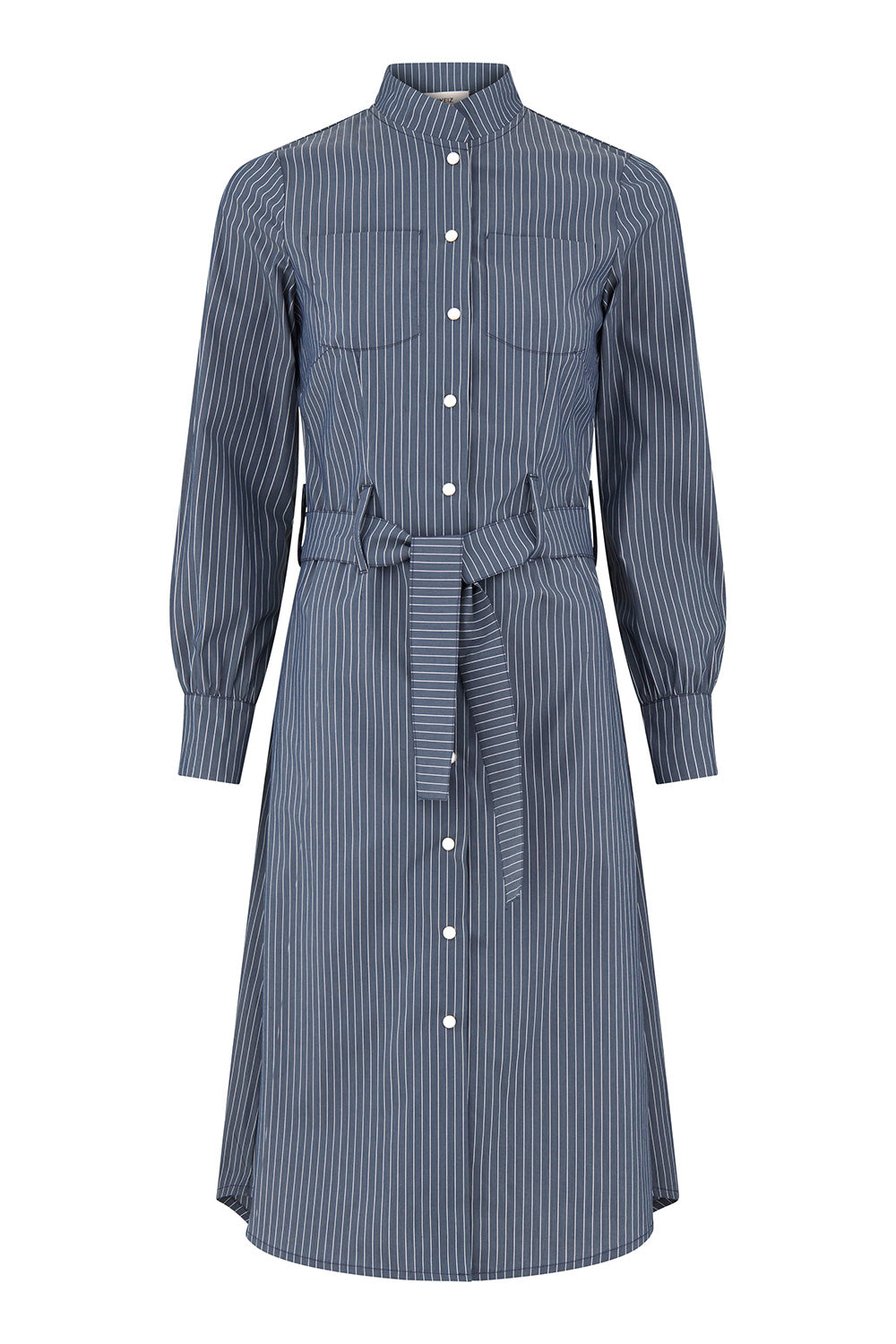 Floria dress grey stripes