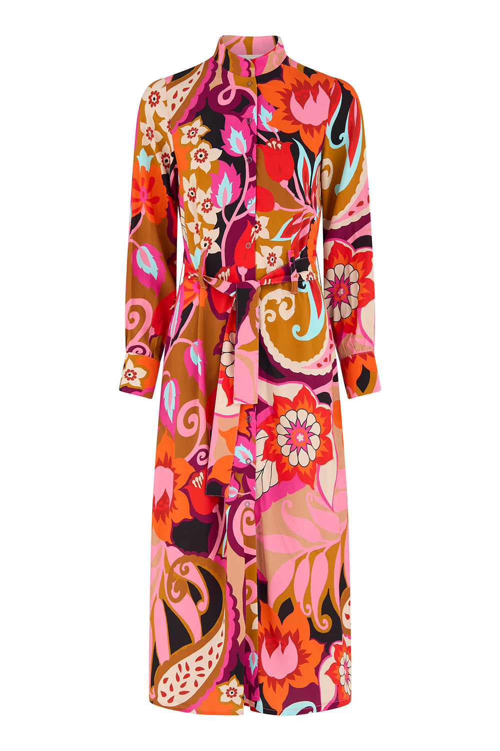 Floria long dress pink retro