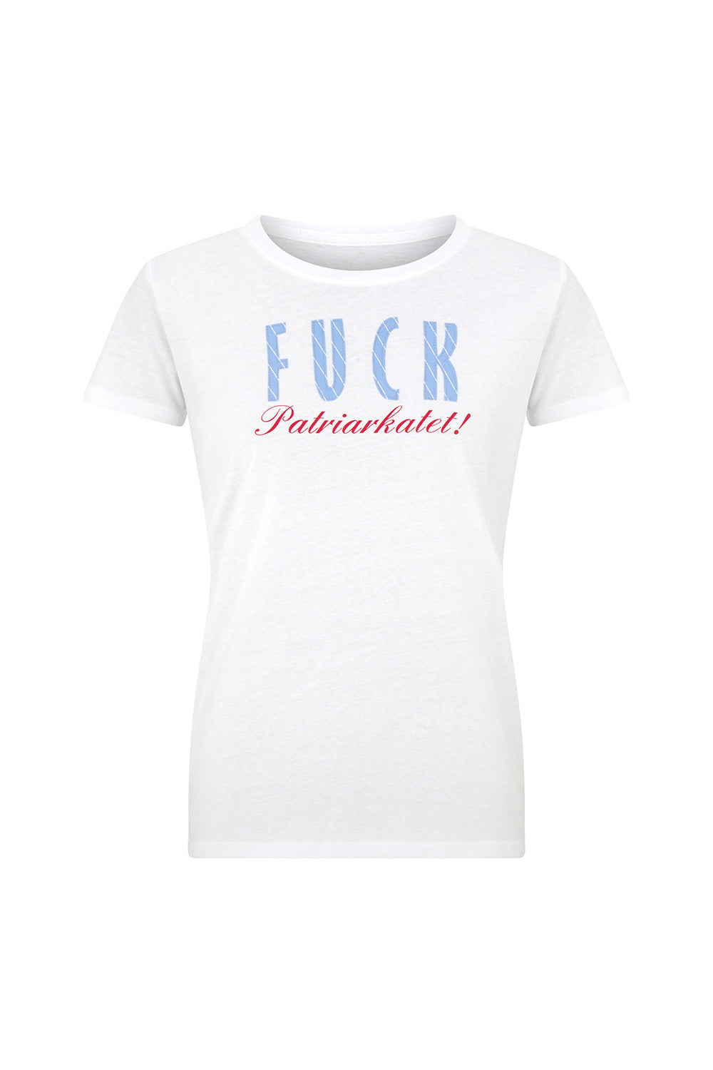 Upcycled Fuck patriarkatet T-shirt white