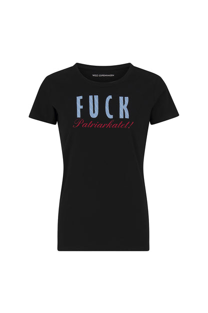 Upcycled Fuck patriarkatet T-shirt black