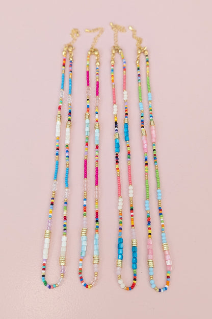 Colourful beaded boho necklace