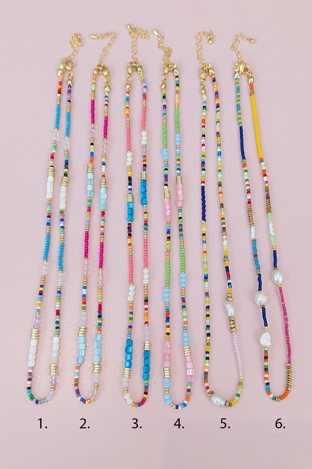 Colourful beaded boho necklace
