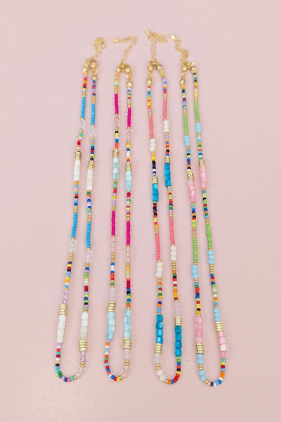 Colourful beaded boho necklace