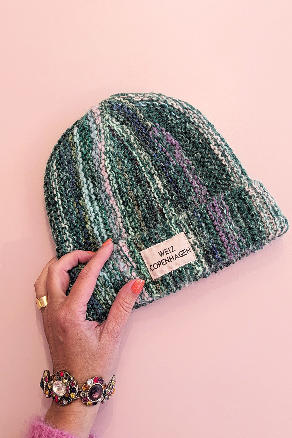 Håndstrikket Cirkus hue