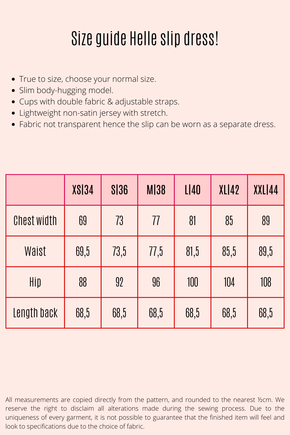 Helle underkjole baby pink