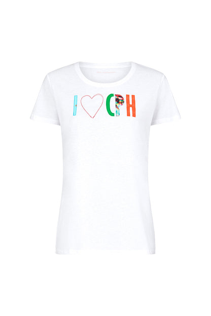 Upcycled I LOVE CPH T-shirt white