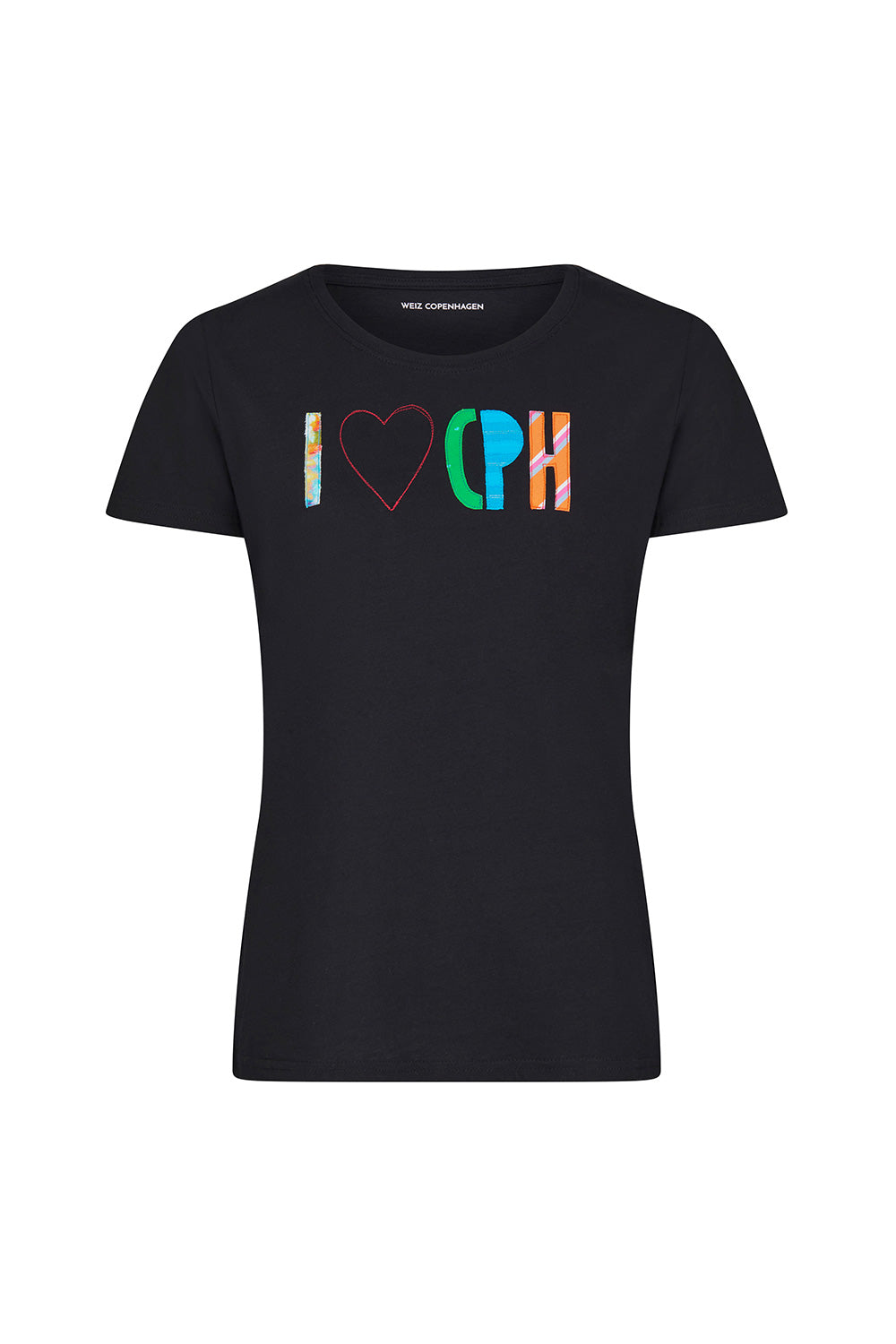 Upcycled I LOVE CPH T-shirt black