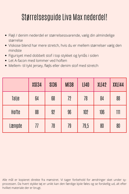 Liva Max nederdel offwhite fløjl