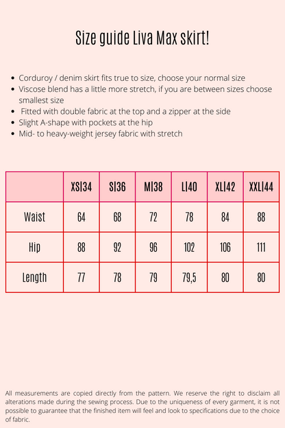 Liva Max skirt cobalt blue corduroy