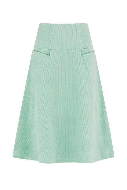Liva Max nederdel soft mint-grøn fløjl