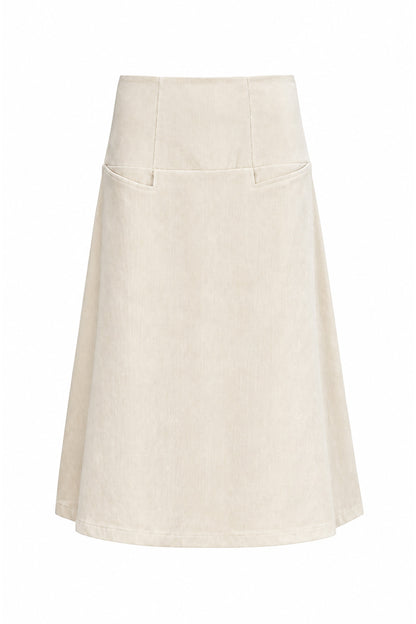 Liva Max nederdel offwhite fløjl