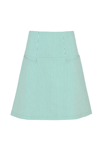 Liva skirt aqua stripes