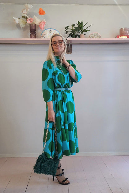 Mille kjole mint &amp; green dots