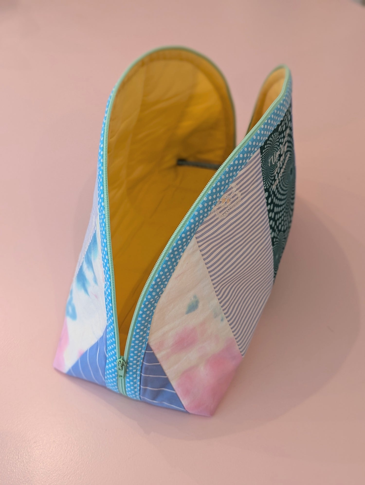 Upcycled maxi toiletry bag