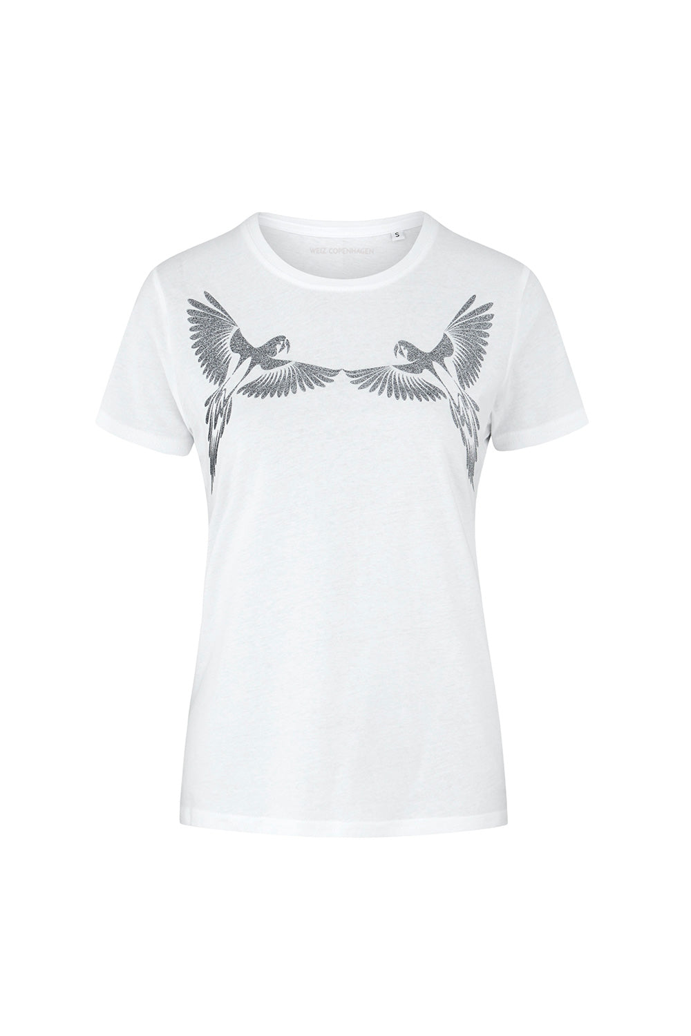 Parrot T-shirt white &amp; silver