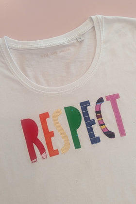 Upcycled RESPECT T-shirt white