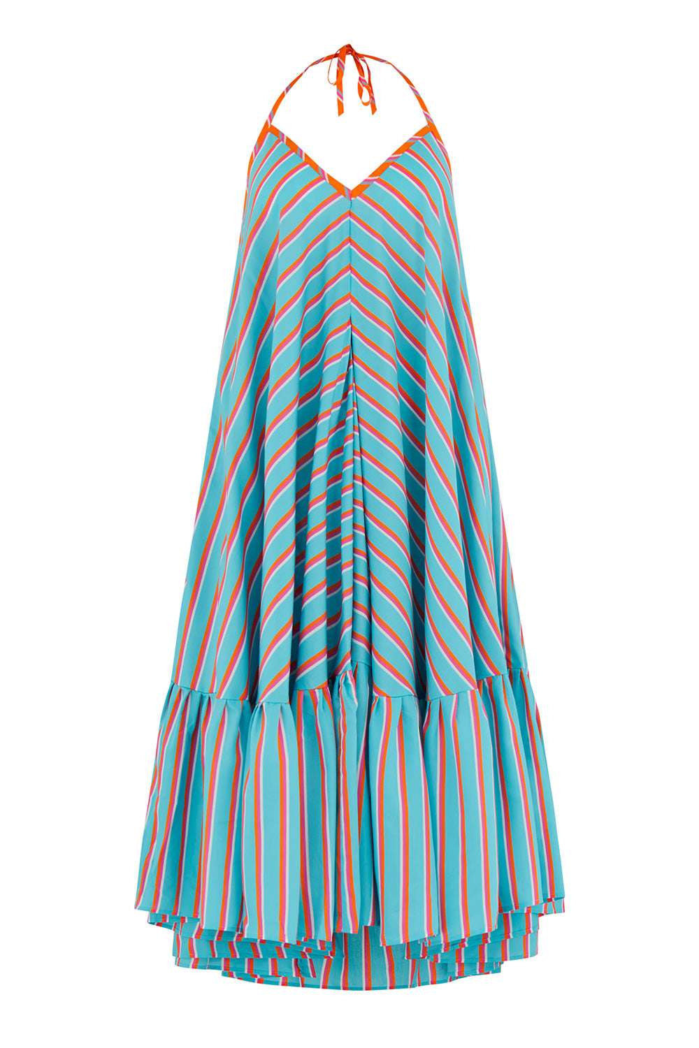 Rhonda dress turquoise stripes