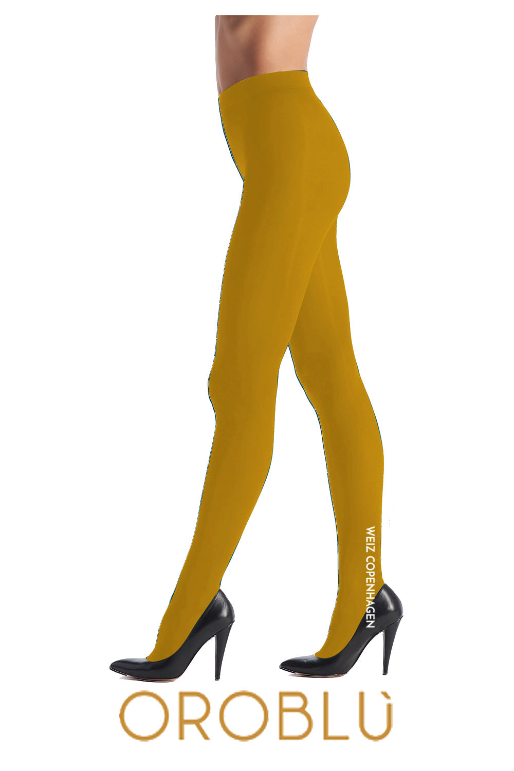 Ensfarvede strømpebukser Mustard 3