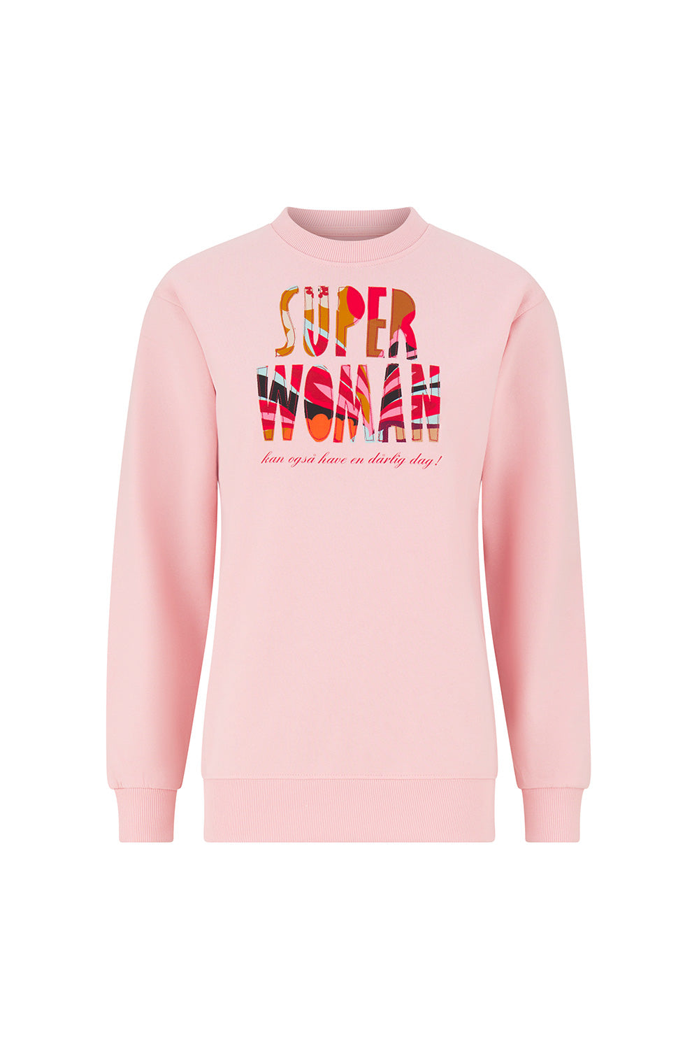 Upcycled SUPERWOMAN sweatshirt baby pink