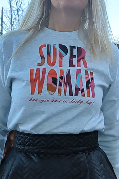 Upcycled SUPERWOMAN sweatshirt grey