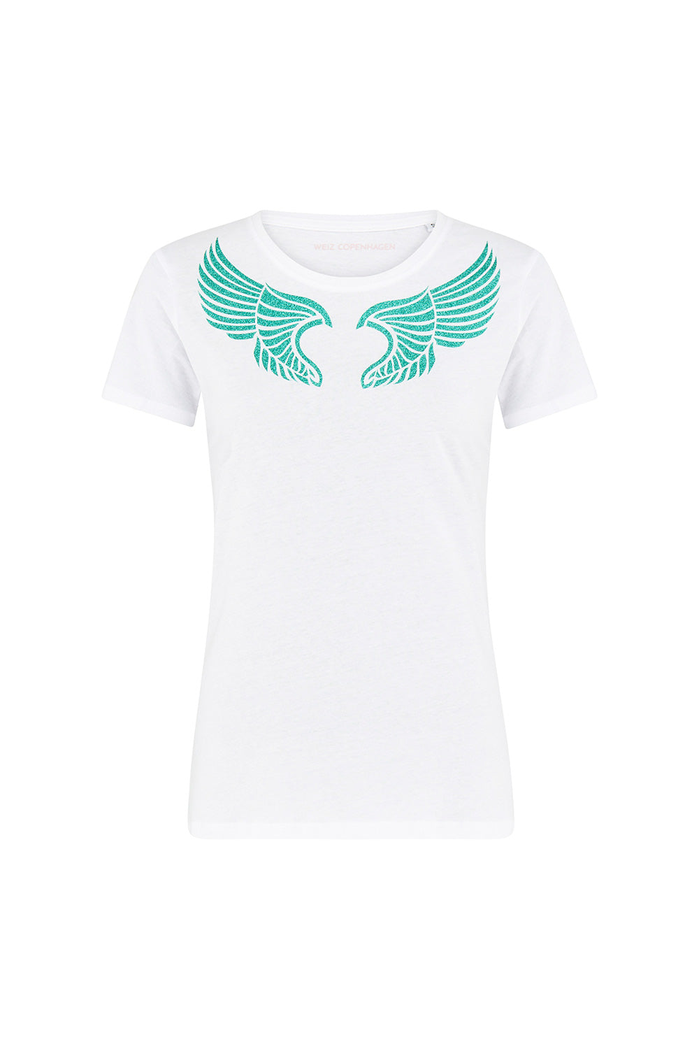 Wing T-shirt hvid &amp; aqua