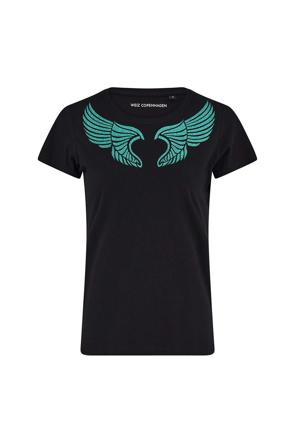 Wing T-shirt sort &amp; aqua