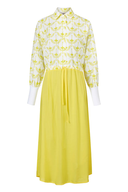 Frankie fit dress yellow crane