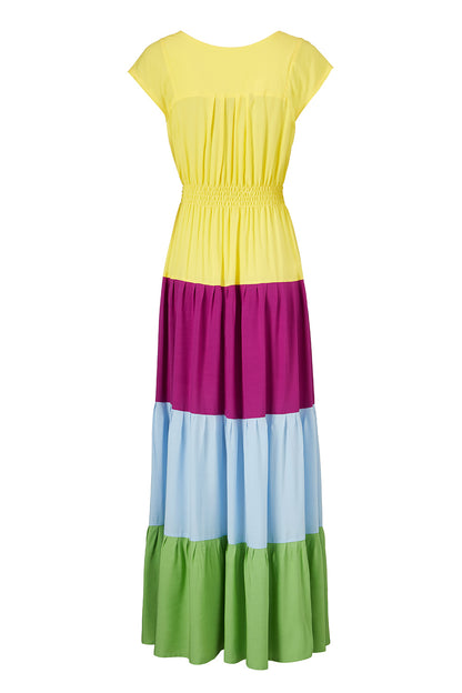 Maggie My maxi kjole colour block