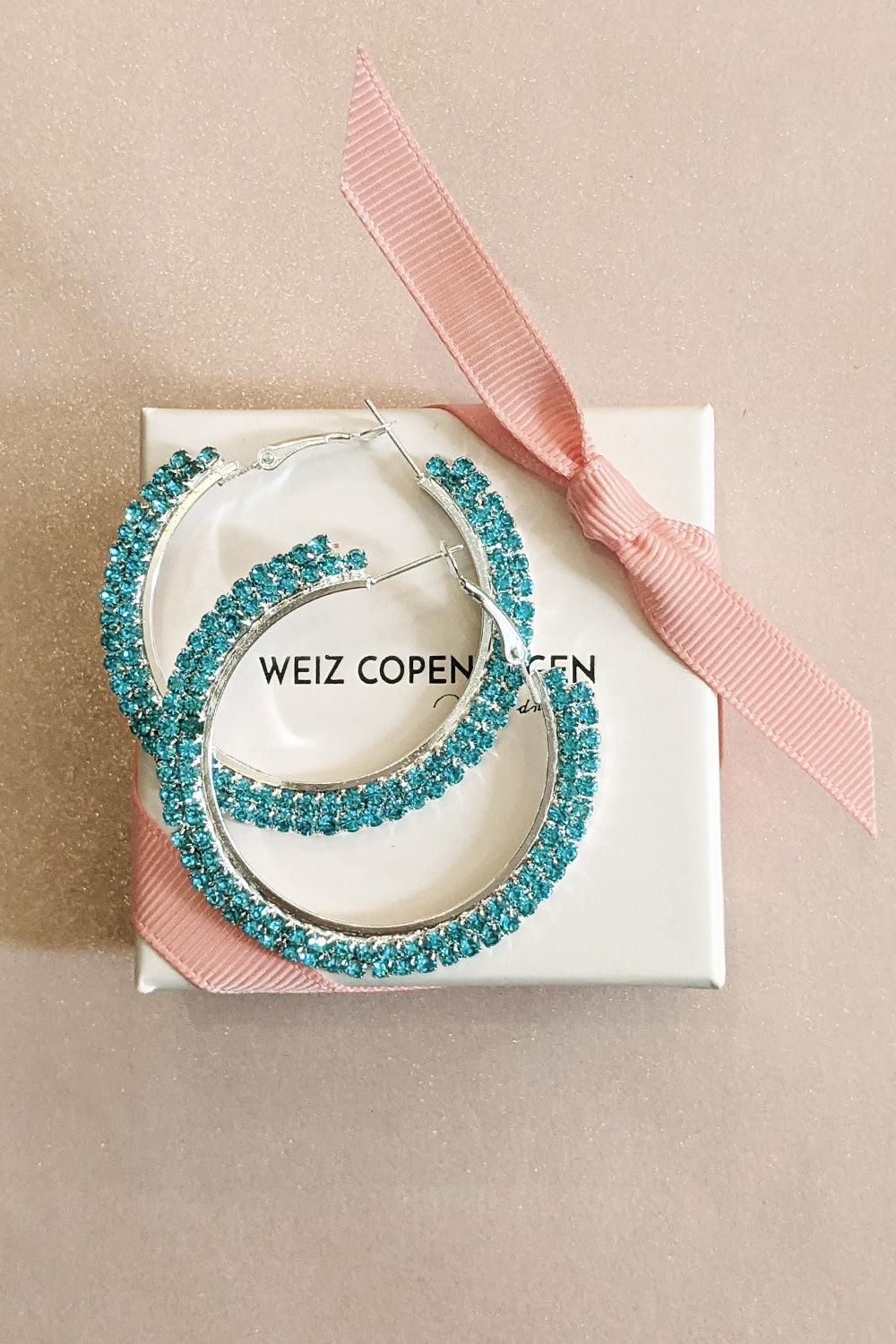 Hoops earrings stones turquoise