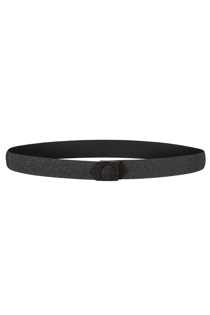 Waist slim stretch belt silver black